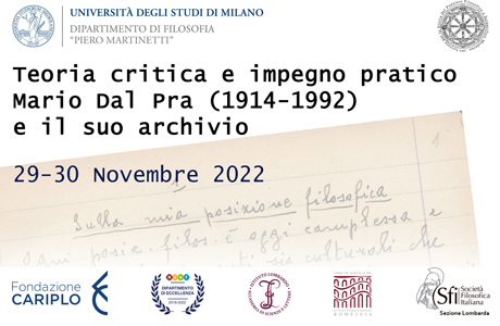 Banner Convegno su Dal Pra del 29-30 novembre 2022